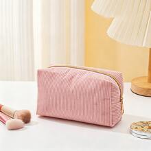 1pc Large Square Storage Bag, Flat Toiletry Bag (Makeup Storage Bag), Travel Makeup And Toiletry Bag Holiday Gift, Travel Essentials Stationery Organizer, Desktop Organizer, Essential School Supplies, Back To School Must-Haves - View 6