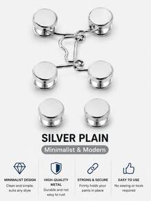 8pcs Round Waist Cinching Clips, Suitable For Jeans, Skirts, Pants, Collars, Unisex, High-Quality Metal Material, Durable, Quick Adjustment Without Tools, Metal Anti-Slip Brooch, Fashionable Detachable Pant Clips, Travel Essential, Gift For Mom - Multicolor - View 10