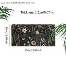 1件裝波西米亞花卉大尺寸電競滑鼠墊 35.4x15.7英吋 辦公桌墊 縫邊防滑橡膠底 滑鼠墊 居家辦公配件 送給女性朋友的禮物 - 長方形 - 查看 9