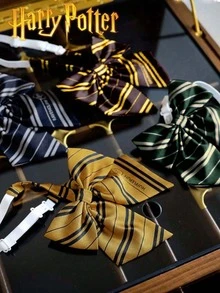 Warner Bros 1/4  Bows, , Handmade Knotted Badge, Striped Knit Fashion, Bows, Movie Merchandise, British School Style, Party Costume Props, Shirt Accessories, Creative Room Desk Decor, Birthday Surprise, Christmas And Halloween Gifts For Family And Friends, Harry Lover - Multicolor - View 6