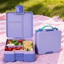 1 pieza Caja de almuerzo dividida a prueba de fugas, contenedor portátil de almacenamiento de aperitivos, caja de almuerzo reutilizable caja de aperitivos - Multicolor - Ver 8