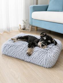 1 pièce Lit pour animaux de compagnie en peluche, tapis antidérapant pour animaux de compagnie, convient aux chiens et aux chats, doux et confortable, adapté aux petites/moyennes/grandes/très grandes races de chiens, convient à tous les emplacements intérieurs - Gris pâle - Voir 8