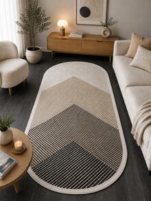 Chilai Home Modern Kitchen Rug- Minimalist Digital Print Floor Mat for Living Room & Bedroom Rug, Machine washable, Made in Turkiye 80x200 cm, 80x300 cm,100x200 cm, 120x180 cm - 摩卡棕 - 查看 1
