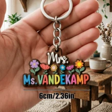 Customized Teacher Name Badge Scroll-Style Personalized ID Holder, Keychain, Fridge Magnet, Teacher Gift, Student Appreciation Gift, Back To School Teacher Exclusive Gift, Customized Wildflower Wooden Gift, Also Perfect For Women, Boyfriend, Girlfriend, Family Or Friends, Cute Retractable Badge Holder Designed For Nurses, Teachers, Students And Office Workers - H-custom Letter Accessories - View 17