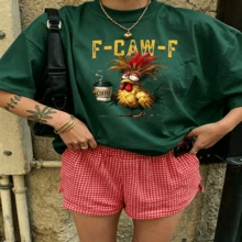Cute Daily Casual Graphic T-Shirt 100% Cotton Oversized Soft Breathable Casual Crewneck Short Sleeve Top Aesthetic Daily Fashion Lovers Casual Wearers  Basic Vintage Gift Givers Daily Outfit Enthusiasts - 綠色 - 查看 18