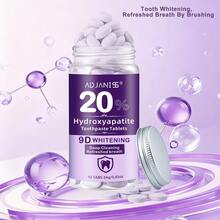 ADJANISS 1PC (40 Tablet) Tablet Pasta Gigi Hidroksiapatit), Bebas Fluorida dan Bebas Plastik, Tablet Kunyah Portabel yang Mendorong Remineralisasi dan Pemutihan Gigi Alami - Anggur - View 9