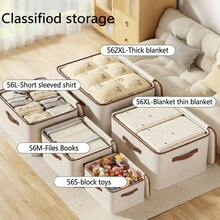 3pcs Foldable Storage Bins With Handles, Multiple Sizes Available, Suitable For Organizing Clothes, Toys And Books In Wardrobes, Bedrooms And Homes, Can Be Used For Bedding, Textiles, Spring Clothing, Outdoor Storage And Back To School Supplies - Multicolor - View 2