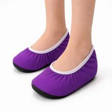 Sapatilha de Ballet Simples Carnaval Jazz Fantasia Diversão Par Sortidas - Roxo - Visão 3