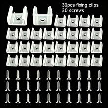30pcs 6mm Single Hole PC Plastic Snap-In LED Strip U-Shaped Mounting Clips With Installation Screws, Compatible With Flexible Neon PCB Soft Light Strips - 30-pack, 6mm Wide Single Buckle - View 7