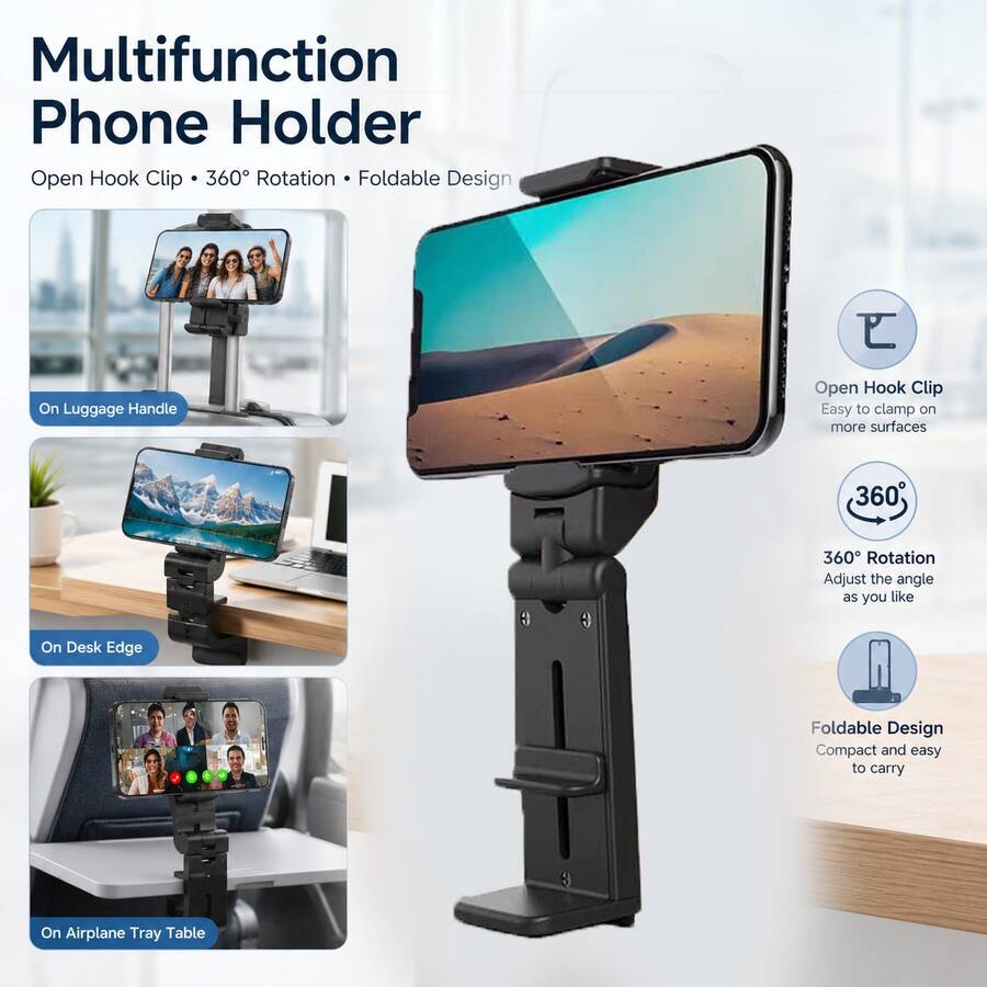 Foldable Portable Phone Stand, Universal Multi-Scenario Phone Holder, Suitable For Travel, Luggage, Car Navigation, Selfie And Live Streaming - Multicolor - View 1