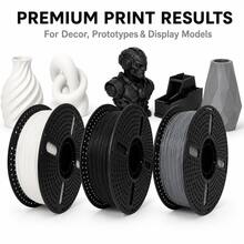 PLA+ 3D Printer Filament 1.75mm, Matte White Black Gray 3-Spool Combo, 1.25kg Each, Neatly Wound, Smooth Feeding, Low Warping, Designed To Reduce Clogs, Compatible With Most FDM 3D Printers - View 6