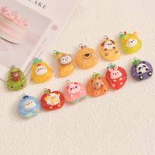 12/24pcs Cute & Unique Resin Fruit & Animal Pendant, Various Adorable Fruit And Animal Combinations; Distinctive DIY Accessories Suitable For Necklaces, Earrings, Phone Cases, Bags And Other Decorations - Random Mix - Fruit Pendant - View 11