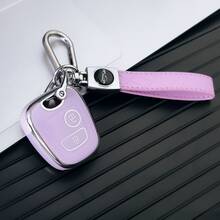 Compatible With Peugeot 206 207 307 C2 2-Button Car Key Shell TPU Soft Rubber Shockproof Full Coverage Protective Case Electroplated Contrast Color Dual-Button Key Cover With Black PU Leather Car Logo Keychain Key Ring Pendant Set, Holiday Gift For Men And Women - Peugeot + Car Logo Rope - View 8