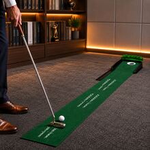 ZBEZBE Golf Accelerator PRO - Golf Putting Mat With Automatic Return And Hole Ball Collector - Putting Alignment Guide, Indoor & Outdoor, Automatic Return Track, Suitable For Golf Enthusiasts, Beginners, Indoor & Outdoor Patio Home Golf Games - Green - View 2