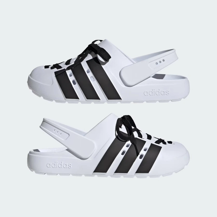 Adidas Adilette Clog 2.0  Unisex Cloud White / Core Black / Gold Metallic JR4027 - 黑與白 - 查看 1
