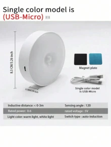 1/3/6PCS 8LED Wireless Sensor Night Light, USB Charging Intelligent Sensing Wall Light, With On/Off Function, Very Suitable For Lighting In Kitchens, Bedrooms, Living Rooms, Stairs, Corridors, Bathrooms, Dormitories And Other Places - Multicolor - View 12