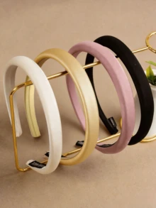 1pc/4pcs/5pcs Fashion Elegant Satin Solid Color Wide Headband Women's Hair Accessories Suitable For Party Prom, Dress Up, Outing - Multicolor - View 3
