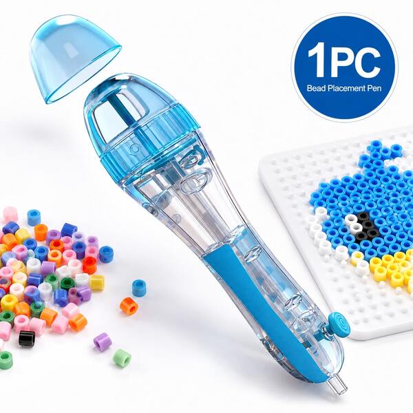 1 Portable Transparent Plastic Bead-Placing Pen – A Precision-Tip Tool For Picking Up And Placing Beads; Lightweight DIY Craft Pen Suitable For Pixel Art, Pegboard Projects, And Creative Activities For Children.