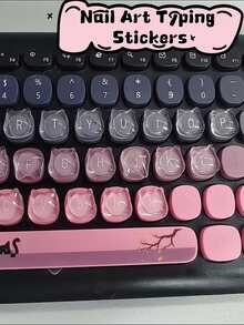 10/26pcs Cat-Shaped Transparent Keycaps - Glossy Cat Eye Design, /White Nail Button Covers, Suitable For QWERTY Typing, Compatible With PC/Laptop, Cute Computer And Cat Lover DIY Typing Aid, Keyboard Gaming, Fun Keyboard, Keyboard And Tablet Protection - View 3