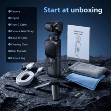 4K Pocket Camera For Vlog, 75MP Handheld Vlog Camera, 330° Rotating Lens, Wireless, With 64G TF Card, 1.72-Inch Touchscreen, Face Tracking, Tripod, Pocket Camera For Daily Recording - View 10