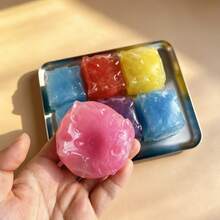 1pc Ice Cream Soft Clay Cheese Squeeze Toy, Malleable Sensory Toy, Non-Rebounding Ice Cream Handmade Ball, Makes Squeaky Sound When Squeezed, Soft And Fluffy Stress Relief Toy, Perfect Gift, Holiday Gift, Birthday Gift - Multicolor - View 6