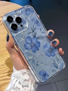 1個太空冰藍色木槿花極簡個性化TPU防震全包覆手機殼，適用於Apple 17 16 15 14 13 12 11 Pro Max Air 及系列 - 彩色 - 查看 2
