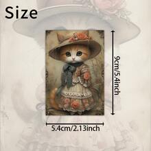 20pcs Victorian Style Cat Postcard Set, Classic Poster Art Style, Suitable For Scrapbooking And Handmade Crafts - View 4