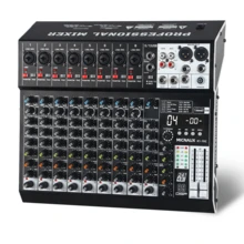 Audio Mixer,  10 Channel Professional Sound Mixer Console With 99 DSP Effects, Mixing Board DJ Mixer W/USB, Bluetooth, 48V Power Supply, PAD Button For Recording Karaoke PA Drum Live Music - X1-10 Channels - View 14