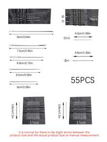 [55pcs]Multi-Specification Hand Sewing Needle Set, Polished Metal Needle Body, Comes With Storage Bag. Suitable For Clothing Repair, Hand Embroidery, Portable And Practical, Common Consumable For Home Sewing And DIY Crafts - Hand Sewing Needle - View 4