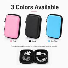 4 piezas/2 piezas/1 pieza Caja de almacenamiento portátil de carcasa dura, bolsa organizadora electrónica mini con cremallera y bolsillo de malla, bolsa de almacenamiento compacta para auriculares, cables y cargadores, bolsa portátil de viaje, adecuada para auriculares, cables USB, accesorios pequeños, almacenamiento en escritorio y bolsa - Multicolor - Ver 4