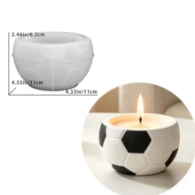 Moule en silicone pour pot de stockage de succulentes de la Coupe du Monde de Football, moule en résine DIY pour bougie d'aromathérapie de football - Moule de rangement pour ballon de football - Voir 2