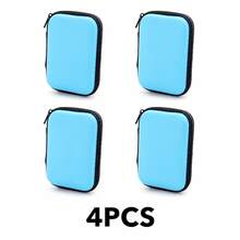 4 piezas/2 piezas/1 pieza Caja de almacenamiento portátil de carcasa dura, bolsa organizadora electrónica mini con cremallera y bolsillo de malla, bolsa de almacenamiento compacta para auriculares, cables y cargadores, bolsa portátil de viaje, adecuada para auriculares, cables USB, accesorios pequeños, almacenamiento en escritorio y bolsa - Multicolor - Ver 12