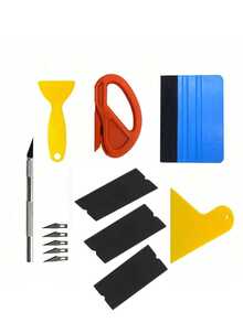 9/10/13pcs Car Wrap Vinyl Film Tool Kit With Felt Squeegee, Wall Paper Tools, Plastic Scraper, Self-Adhesive Film Trimming Tools - A - View 12