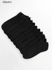 1/5/10/20 pares de calcetines invisibles para mujer en 10 colores - Negro - Ver 9