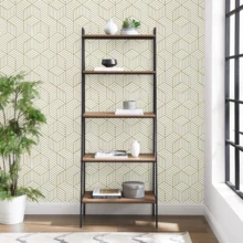 1 Gulungan Wallpaper Pola Geometris Emas, Stiker Dinding Perekat Mandiri yang Dapat Dilepas untuk Dekorasi Rumah, Cocok untuk Kamar Tidur, Ruang Makan, Dapur, Lemari, Stiker Renovasi Furnitur Meja Dapur yang Tebal dan Anti Jamur yang Dapat Dilepas - Geometri Emas - View 6