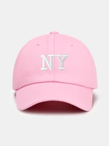 經典復古 Y2K 刺繡「NY」原創棒球帽卡車帽，男女通用帽子，適合四季春夏秋冬，情人節、單身派對、父親節、母親節、教師節、開學季、萬聖節、新娘、學生、教師的完美禮物，女性夏季旅行海灘必備，女性海灘帽，新娘婚禮必備，粉色、黑色波多黎各休閒頭飾配件 - 刺繡 - 查看 9