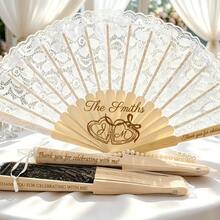 1件個性化蕾絲手扇，客製化婚禮伴手禮，復古手持扇，新娘派對賓客禮物，伴娘禮物，夏季活動派對扇，大宗供應 - 彩色 - 查看 7