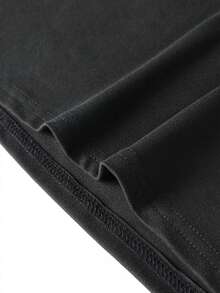 Men's Spring/Autumn Fashion Versatile Hooded Slim Fit Regular Shoulder Long Sleeve T-Shirt - Black - View 7