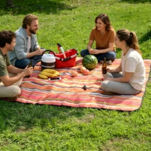 1 Piece Picnic Mat, Wear-Resistant And Easy To Clean, Portable And Foldable, Available In Multiple Sizes, Ideal For Outdoor Camping And Park Picnics - Multicolor - View 4