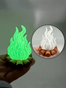 3D-Printed Luminous Flame, Creative Imitation Fire, Halloween Decor Props & Ornaments, An Excellent Gift Option For Presents - A - View 3