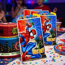 Marvel 1set/10pcs Bolsas de regalo para fiesta de cumpleaños de Spider Man, Bolsas de dulces de Spider Man, Bolsas de dulces, Suministros para fiesta de cumpleaños, Y decoraciones, Regalos perfectos para cumpleaños y días festivos Regalo de Año Nuevo, Regalo del Día de San Valentín, Regalo de Pascua - Ver 7