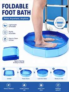 A Portable, Foldable Foot Bath, A PVC Foldable Foot Basin For Pool Entrances, Must Be Equipped With Non-Slip, Thickened Pool Cleaning Accessories, A Multi-Functional Foldable Foot Bath For Indoor And Above-Ground Swimming Pools, Beaches, And Backyards, Easy To Store And Clean. - Multiple Colors - View 1