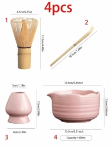 1pc/7pcs Japanese Kiln-Fired Matcha Tea Set, Matcha Tea Set, Complete Matcha Tool Set, Full Matcha Tools, Matcha Set, Matcha Whisk Set, Matcha Tools, Matcha, Matcha Plate, Matcha Tools, Cup, Matcha Related Products, Including Matcha Bowl, Matcha Whisk, Matcha Cup, Matcha Whisk, Matcha Spoon, Tea Bowl Set, Matcha Brewing Tools, Dessert And Beverage Making Tools - Multicolor - View 2