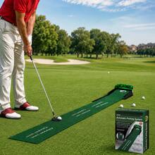 ZBEZBE Golf Accelerator PRO - Golf Putting Mat With Automatic Return And Hole Ball Collector - Putting Alignment Guide, Indoor & Outdoor, Automatic Return Track, Suitable For Golf Enthusiasts, Beginners, Indoor & Outdoor Patio Home Golf Games - Green - View 5