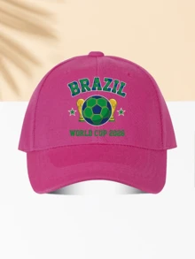 1件羊毛棒球帽 世界盃主題「BRAZIZ WORLD CUP 2026」印花圖案 送給家人和朋友的禮物 全季節裝飾風格 男士女士必備時尚單品 - 毛青 - 查看 14