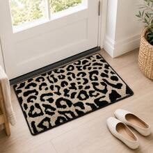 1pc Luxury Leopard Print Bathroom Anti-Slip Mat, Faux Cashmere Rectangular Rug, Absorbent & Non-Slip, Suitable For Bathroom, Toilet, Bedroom, Kitchen Entrance And Other Home Decor, All Season - A - View 15