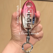 Luxury Gradient Pink Japanese Car Key Cover 4 Keys, Gradient Pink, Suitable For Altima Sentra Rogue Maxima Qashqai, Fashion Cute Automotive Accessories, Providing Replacement Machinery Parts Level Protection Hardware Key Shell Protector With Keychain - Gradient Pink Ring Design - View 3