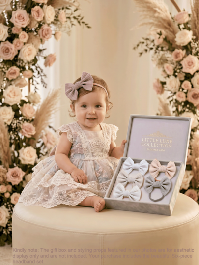 6 piezas de diademas con lazo de gofre acanalado para niñas, suaves y elásticas, sin marcas, talla única, desde recién nacidas hasta adultas, absorbentes de sudor, para verano, boda, fiesta y regalo