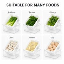 6pcs/Set (2 Lids, 2 Boxes, 2 Strainer Baskets) Square Food Storage Containers, PP Material Reusable Fridge Organizer Boxes, Suitable For Scallion, Parsley, Cilantro, Garlic, Noodles, Eggs - View 5