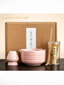 1pc/4pcs/7pcs Set Gradient Green/Pure Pink Japanese Kiln-Fired Matcha Tea Set, Other Tea Sets, Complete Matcha Tool Set, Full Matcha Tool Set, Matcha Set, Matcha Whisk Set, Matcha Tools, Matcha, Matcha Plate, Matcha Tools, Cup, Matcha Related Products, Including Matcha Bowl, Matcha Whisk, Matcha Cup, Matcha Whisk, Matcha Spoon, Matcha Bowl, Matcha Saucer, Matcha - Multicolor - View 9